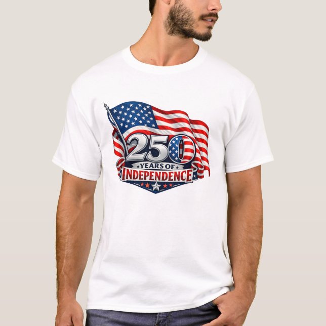 250 år av självständighet 4 juli-jubileum t shirt (Framsida)