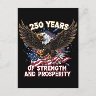 250 År av Styrka Örn Patriotisk Vykort