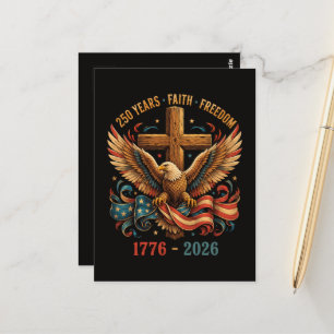 250 år av tro och frihet Patriotisk örn Vykort