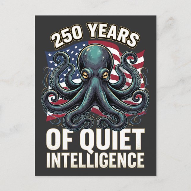 250 år av tyst intelligens bläckfisk vykort (Framsida)