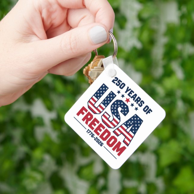 250 år av USA-frihet 1776 2026 Patriotisk Nyckelring (Hand)