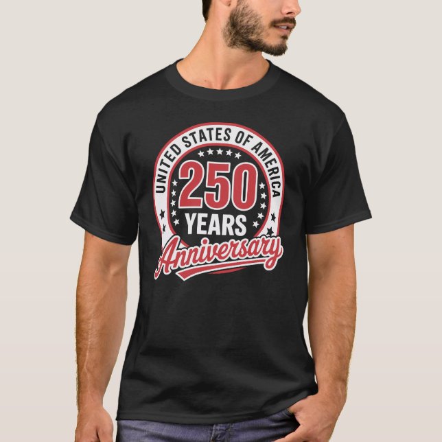 250 år av USA-jubileum T Shirt (Framsida)