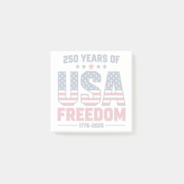 250 År Av USA:s Frihet 1776 2026 Patriotisk Post-it Block