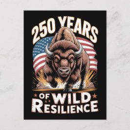 250 år av vild resiliens Bisonoxe Vykort