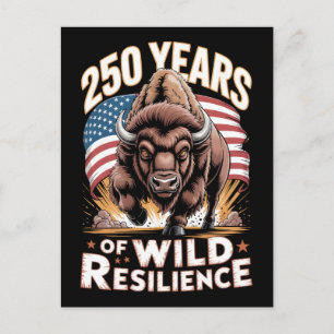 250 år av vild resiliens Bisonoxe Vykort
