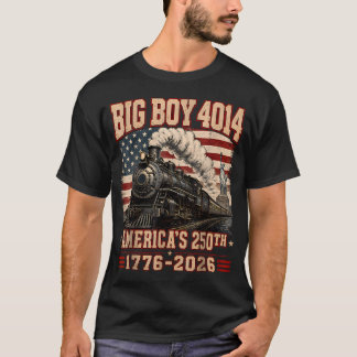 250 år Big Boy 4014 Tåg US Flagga Vintage T Shirt