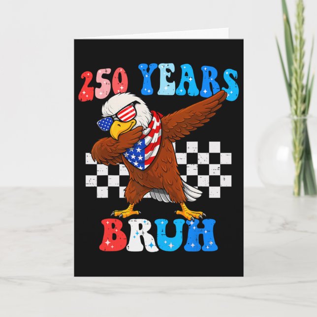 250 år Bruh 4 juli örn Dabbing 250-årsjubileum Kort (Framsida)