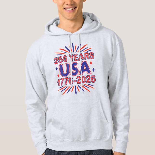 250 år Förenta staterna | 1776-2026 Semiquincenten Hoodie (Framsida)