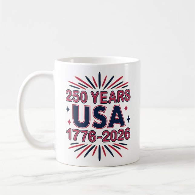 250 år Förenta staterna | 1776-2026 Semiquincenten Kaffemugg (Vänster)