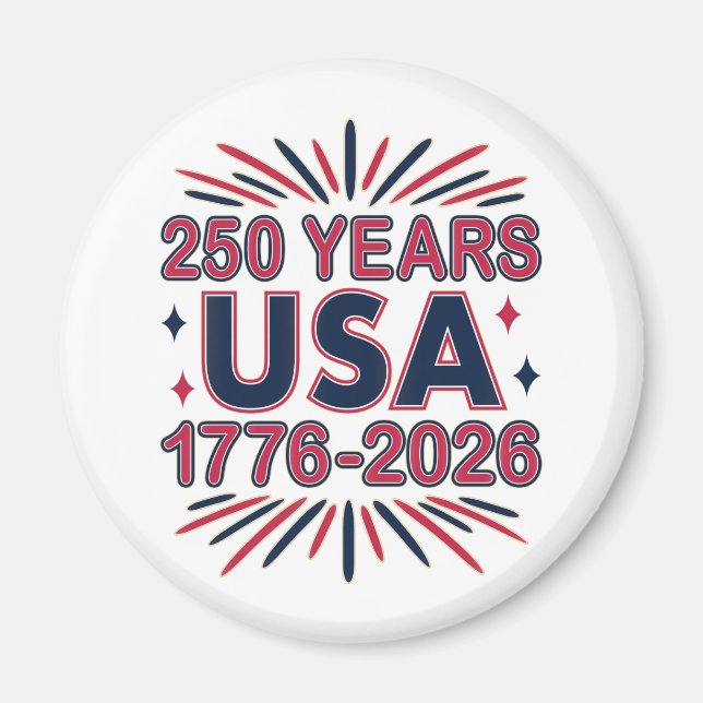 250 år Förenta staterna | 1776-2026 Semiquincenten Magnet (Framsidan)