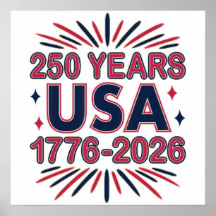 250 år Förenta staterna 1776-2026 Semiquincenten Poster