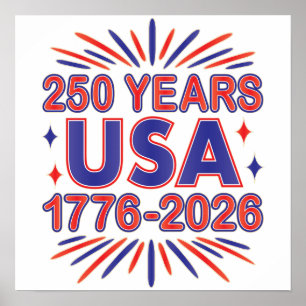 250 år Förenta staterna 1776-2026 Semiquincenten Poster