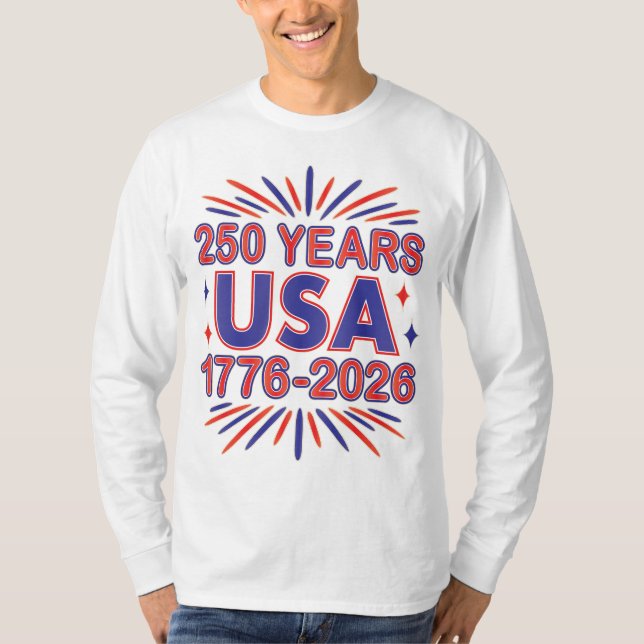 250 år Förenta staterna | 1776-2026 Semiquincenten T Shirt (Framsida)
