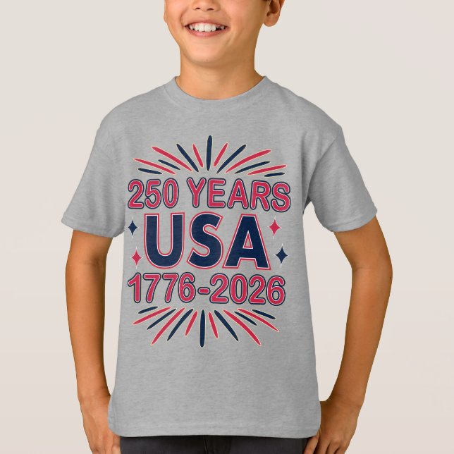 250 år Förenta staterna | 1776-2026 Semiquincenten T Shirt (Framsida)