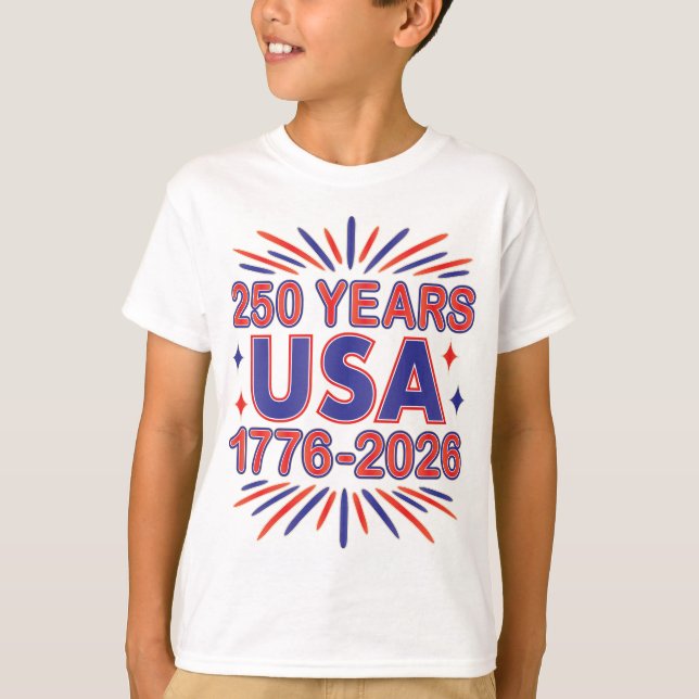 250 år Förenta staterna | 1776-2026 Semiquincenten T Shirt (Framsida)