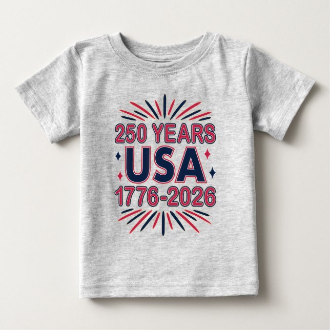 250 år Förenta staterna | 1776-2026 Semiquincenten T Shirt (Framsida)