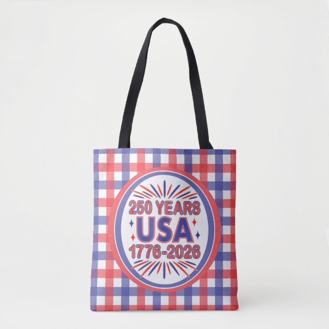 250 år Förenta staterna | 1776-2026 Semiquincenten Tygkasse (Framsida)