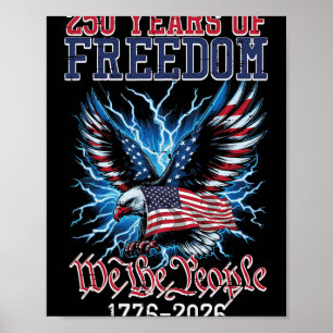 250 år frihet amerikansk USA-flagga 250-årsjubileu Poster