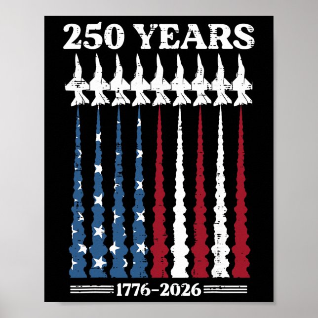250 år Jetrök US Flagga 250-årsjubileum Män  Poster (Framsidan)