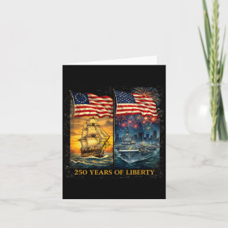 250 år Liberty Patriotiskt Fartygs Illustration Kort