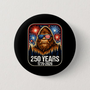 250 år Patriotisk Bigfoot 1776-2026 250-årsjubileu Knapp