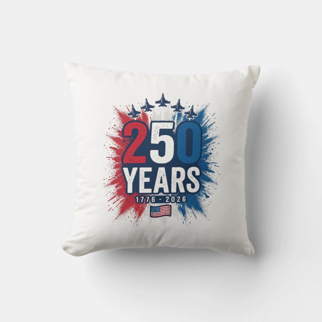 250 år patriotisk jets jubileums vektordesign kudde (Framsida)