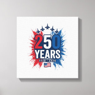 250 år patriotisk jets jubileumsvektordesign canvastryck