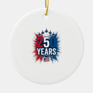 250 år patriotisk jets jubileumsvektordesign julgransprydnad keramik