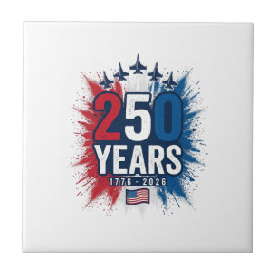 250 år patriotisk jets jubileumsvektordesign kakelplatta