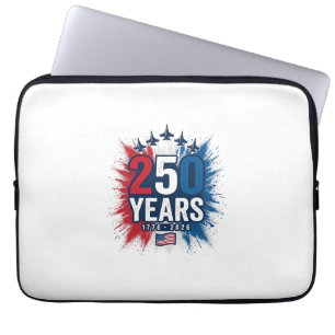 250 år patriotisk jets jubileumsvektordesign laptop fodral
