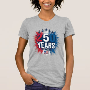 250 år patriotisk jets jubileumsvektordesign t shirt
