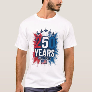 250 år patriotisk jets jubileumsvektordesign t shirt