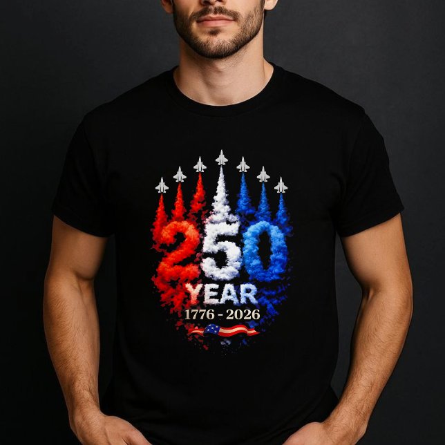 250 år röd vit blå rökgappar USA T Shirt (Skapare uppladdad)