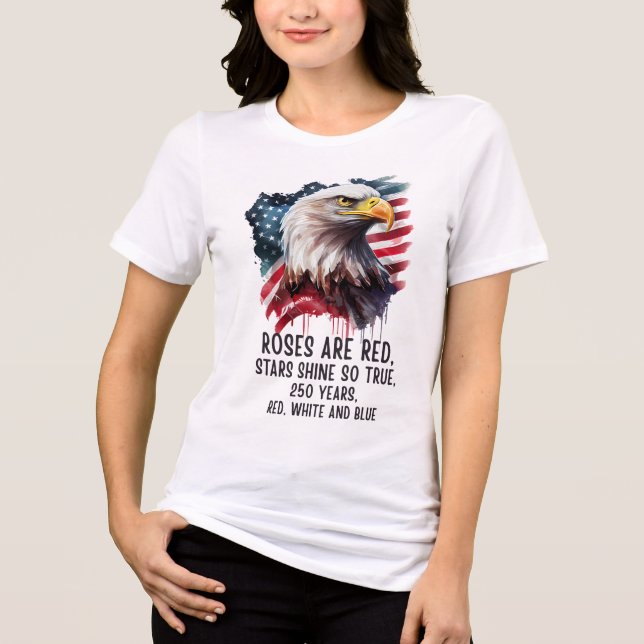 250 år röda vita & blå patriotiska t shirt (Framsida)