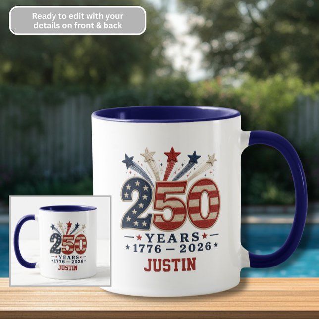 250 år stjärnfall 1776-2026 Kaffe Mugg (Skapare uppladdad)
