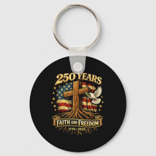 250 år tro och frihet 1776-2026 Usa Kristna Nyckelring