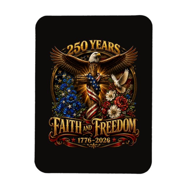 250 år tro och frihet Amerika Magnet (Vertikal)