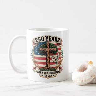 250 år tro och frihet kaffemugg