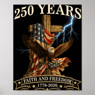 250 år tro och frihet kristen usa 250-årsjubileum poster