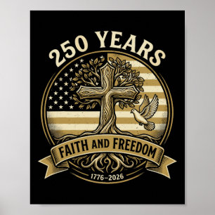 250 år tro och frihet kristen usa 250-årsjubileum poster