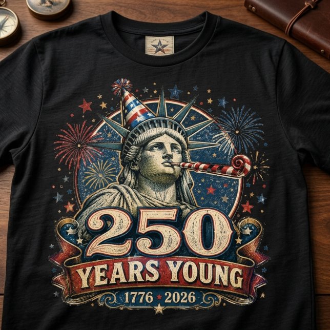 250 år ung Amerika 250 Frihetsgudinnan  T Shirt (Skapare uppladdad)
