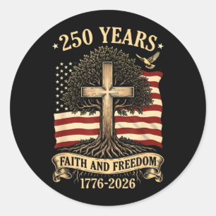 250 år USA 1776-2026 250-årsdag Amerika 4 Runt Klistermärke