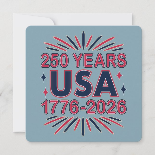 250 år USA | 1776–2026 Semiquincentennial Inbjudningar (Framsida)