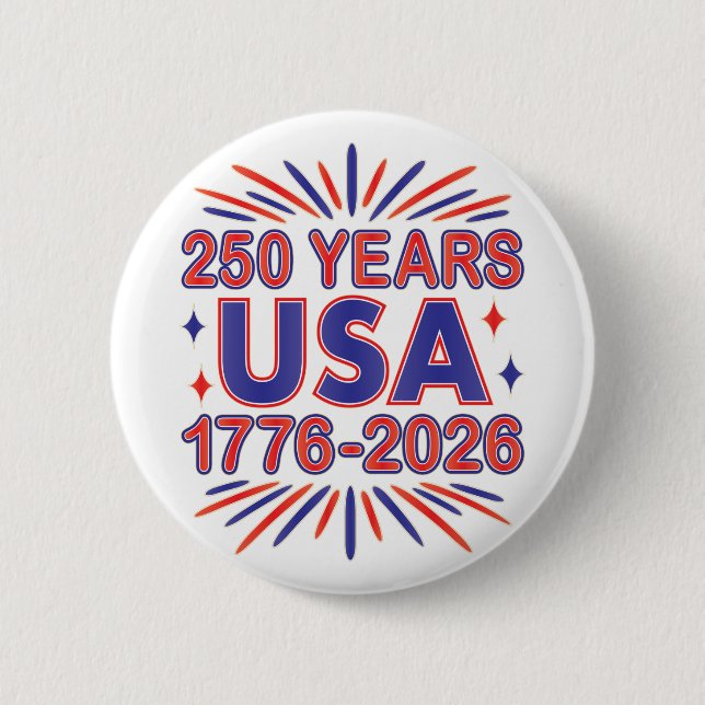 250 år USA | 1776–2026 Semiquincentennial Knapp (Framsida)