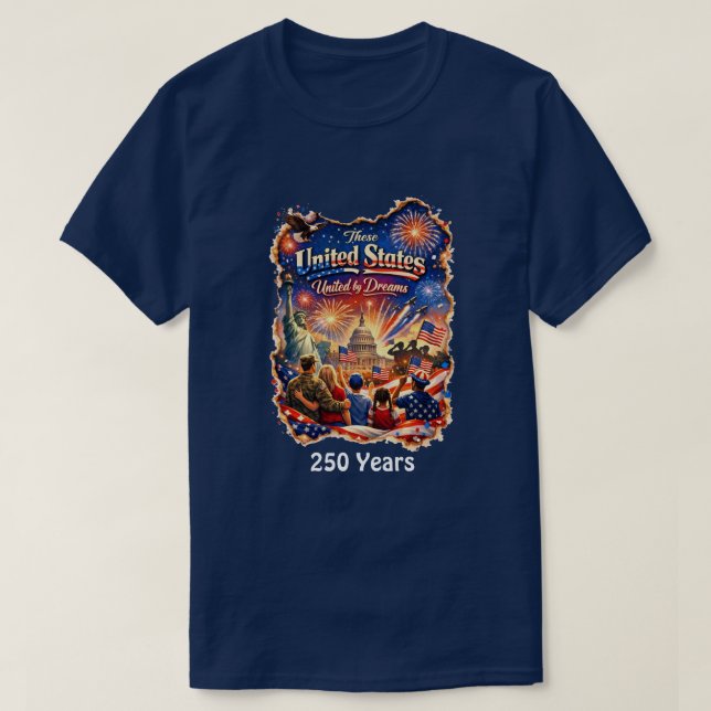 250 år USA -1 T Shirt (Design framsida)