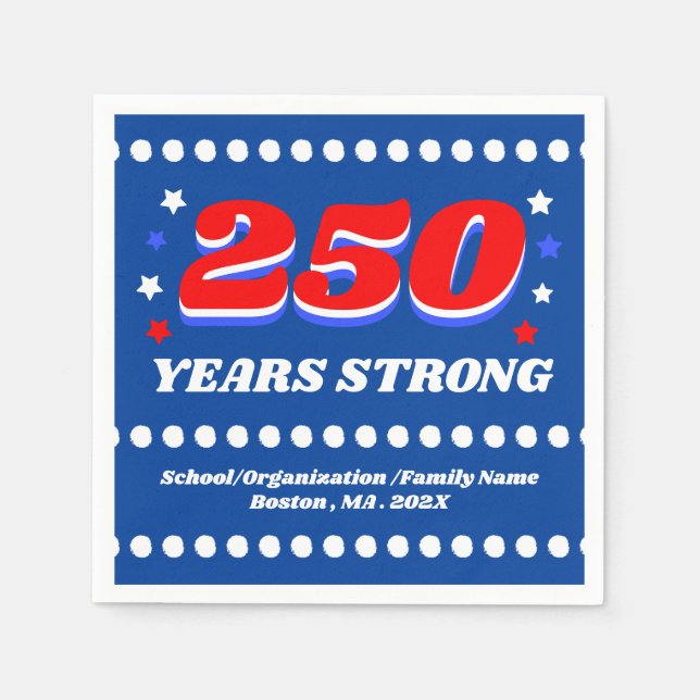 250 år USA Anpassade Patriotiska Pappersservett (Framsidan)