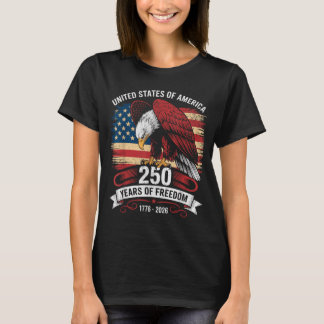 250 år USA Flagga Amerikansk 250-årsjubileum T Shirt