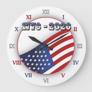 250 år USA Frihet 1776-2026 Patriotisk Stor Klocka