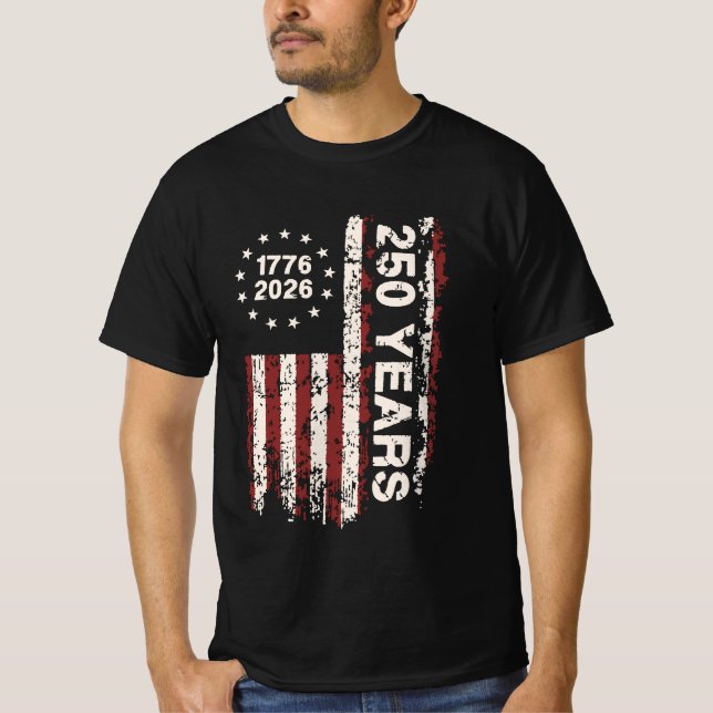 250 år USA-jubileum 250-årsjubileum för självständ T Shirt (Framsida)