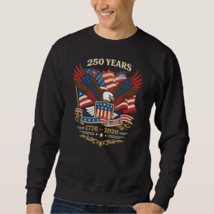 250 år USA Patriotisk Örn Design Lång Ärmad Tröja